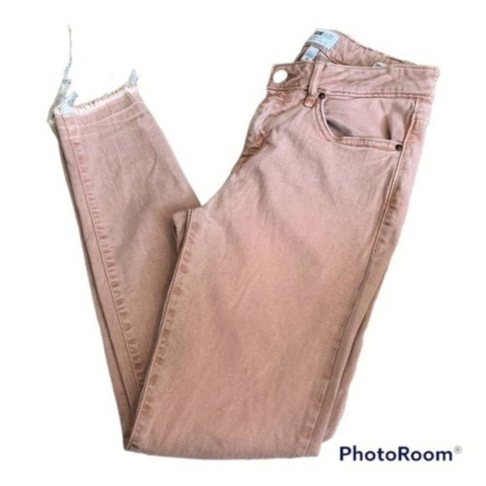 🔵WILLIAM Rast Jeans Womens Perfect Skinny Peach Zip Fly Frayed Hem Denim 28